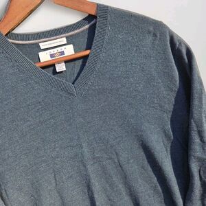 Joseph Abboud Extra Fine Merino Wool Men's Sweater Size XL Dark Green V-Neck